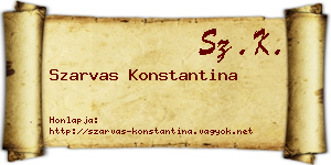 Szarvas Konstantina névjegykártya